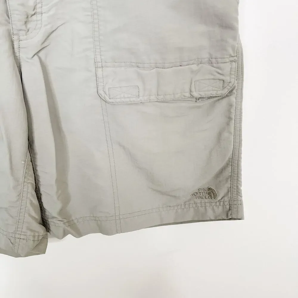 The North Face Mens Size 36 Cream Hiking Cargo Shorts Beige Nylon Pockets
